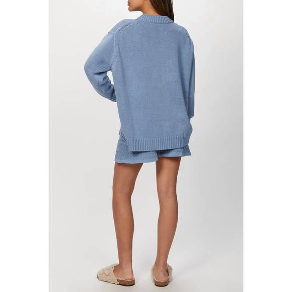 NEW MR MITTENS lace shorts in faded denim - Picture 3 of 5